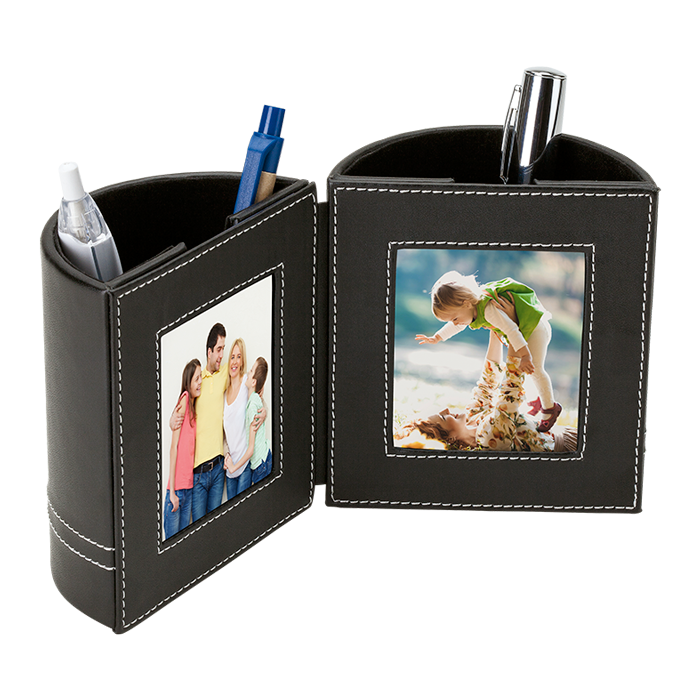 Dual Pen Holder with 2 Photo Frames