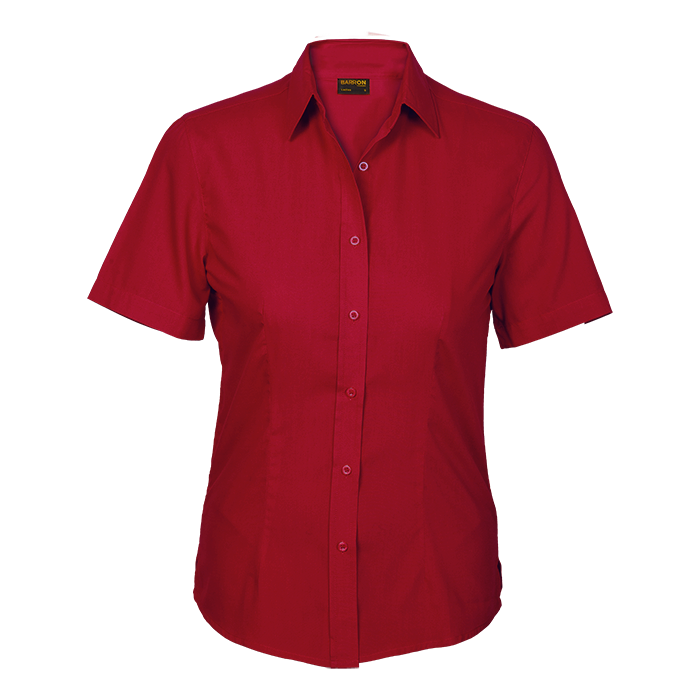 Ladies Basic Poly Cotton Blouse Short Sleeve