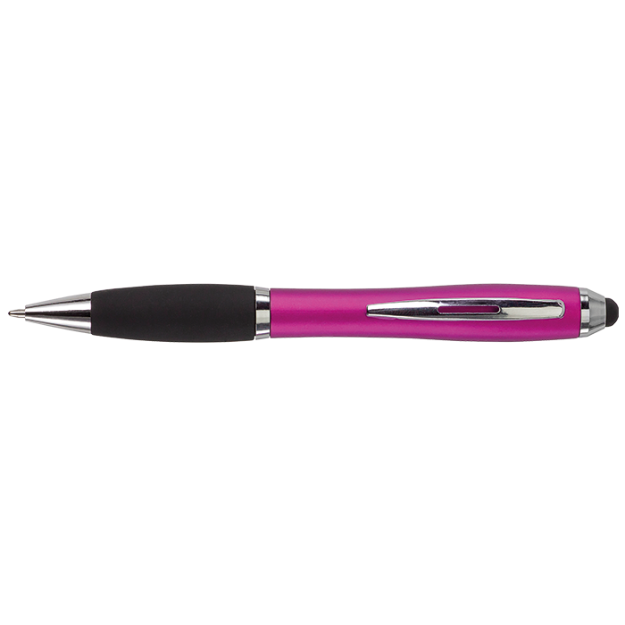 Ballpoint Pen with Rubber Grip and Stylus