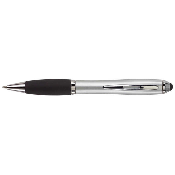 Ballpoint Pen with Rubber Grip and Stylus