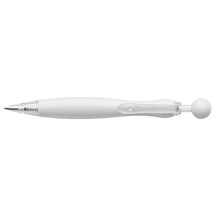 Curved Ballpoint Pen with Ball Plunge Mechanism