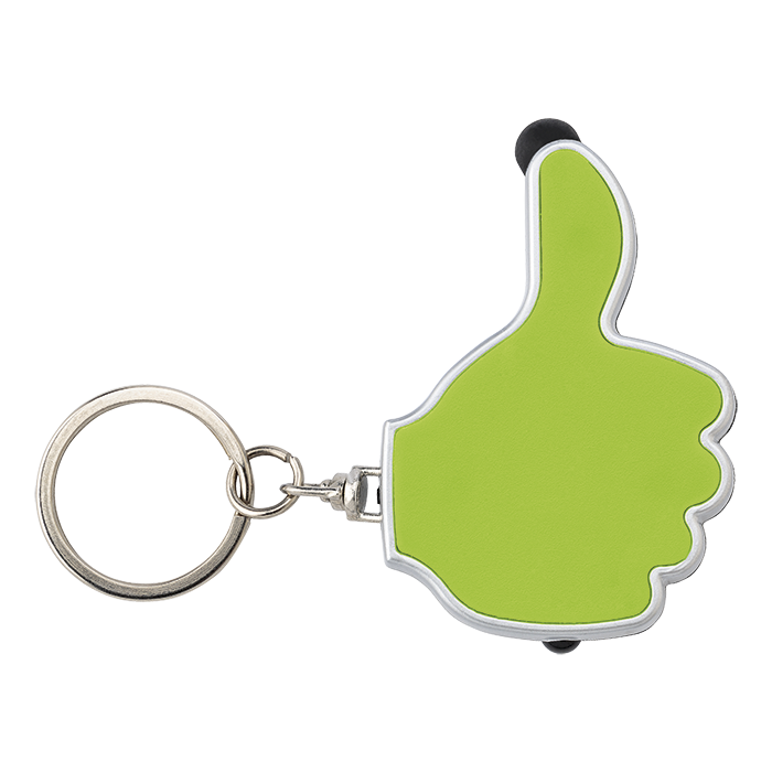 3 in 1 Thumbs Up Keychain with Stylus and LED Light