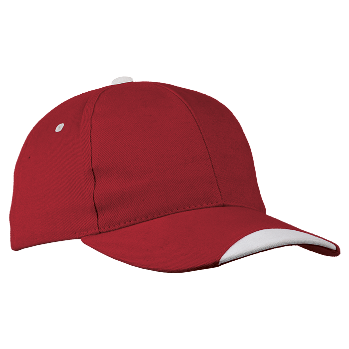 6 Panel Kingsley Cap  Red/White / STD / Last Buy - 