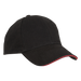 6 Panel Sandwich Peak Cap  Black/Red / STD / Regular 