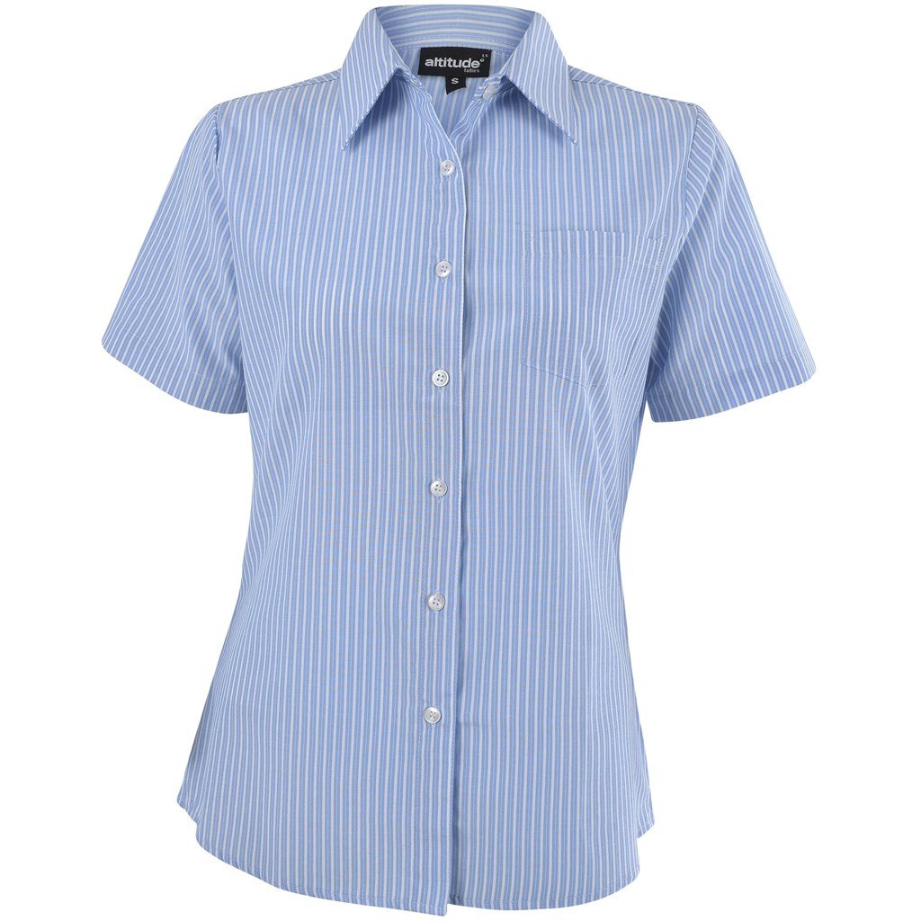 Ladies Short Sleeve Drew Shirt  - Light Blue