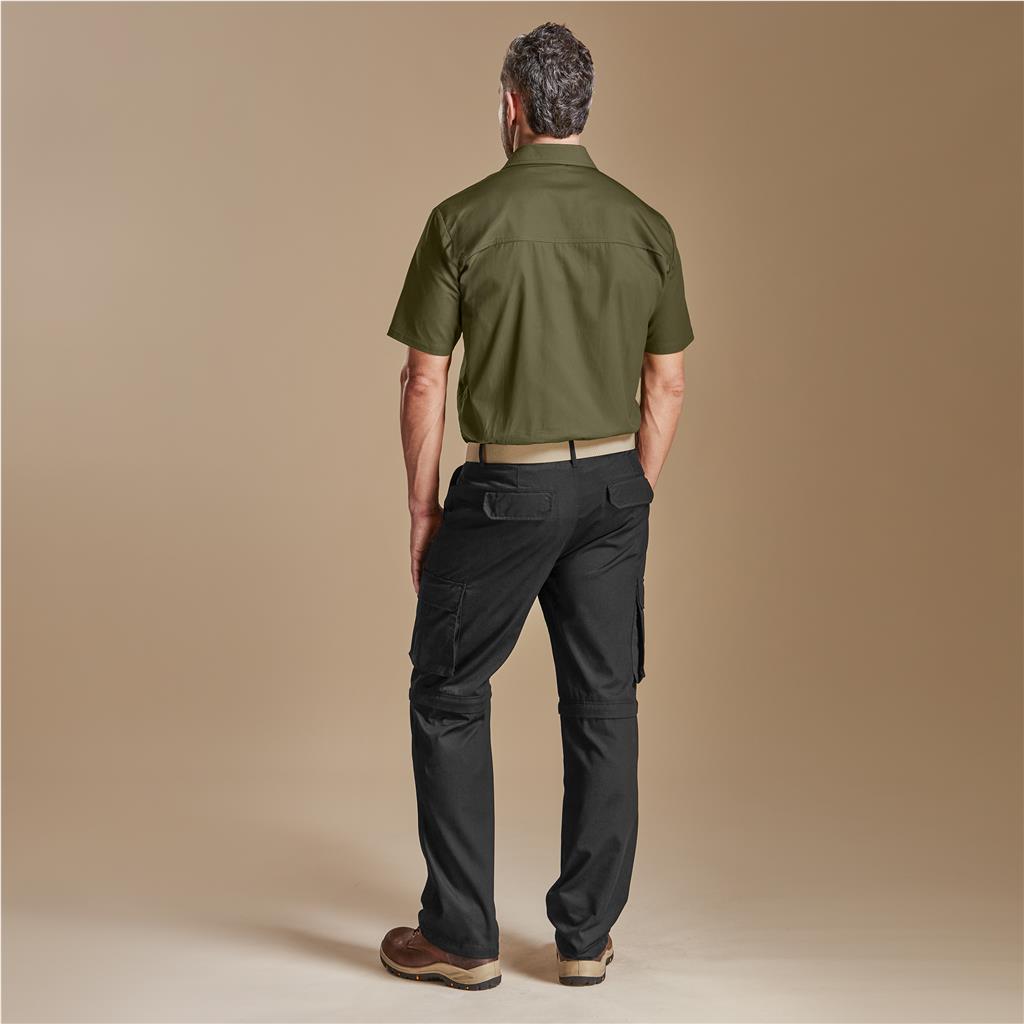 Mens Cargo Zip Off Pants  - Brown