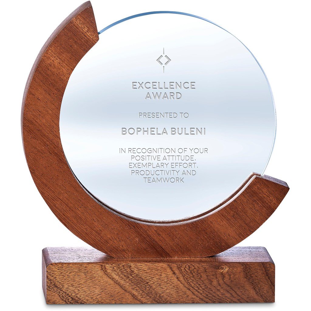 Reverence Achievement Award - Premium Optical Glass and Wood