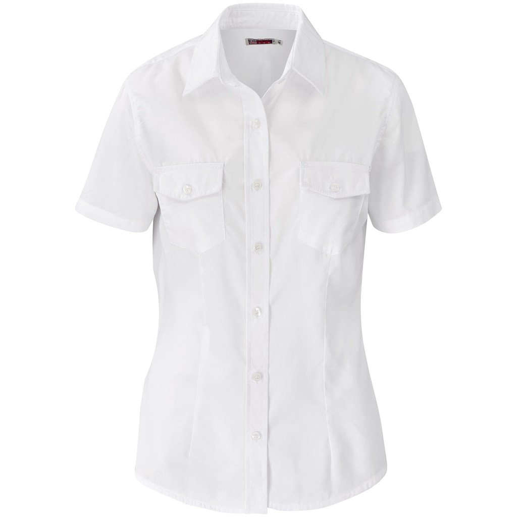 Ladies Short Sleeve Kensington Shirt  - Red