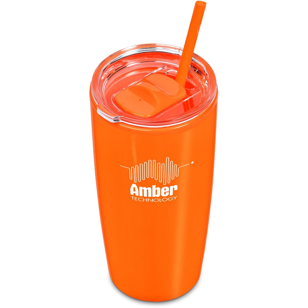 Daytona Plastic 2-in-1 Double-Wall Tumbler & Straw - 600ml
