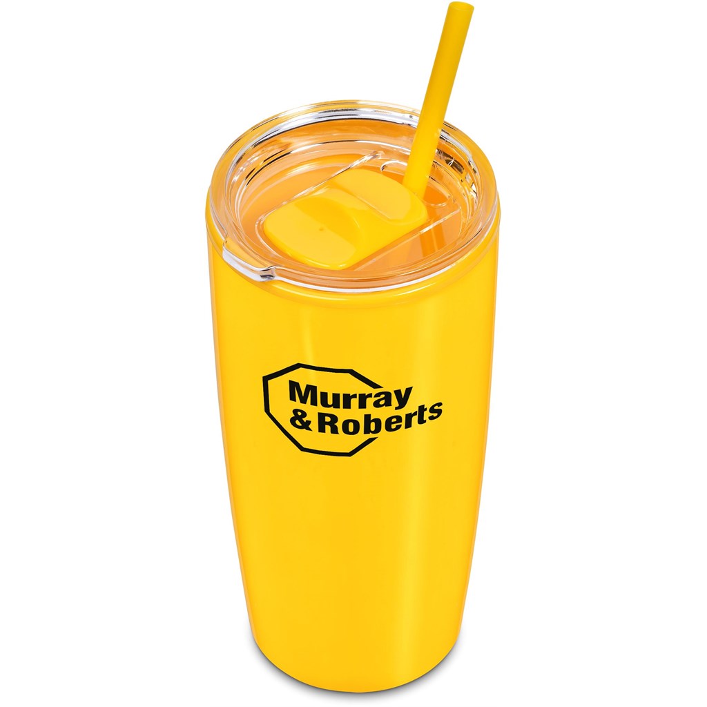 Daytona Plastic 2-in-1 Double-Wall Tumbler & Straw - 600ml