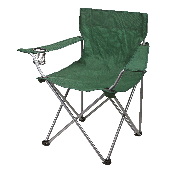Compact Folding Outdoor Chair with Armrests and Cup Holder