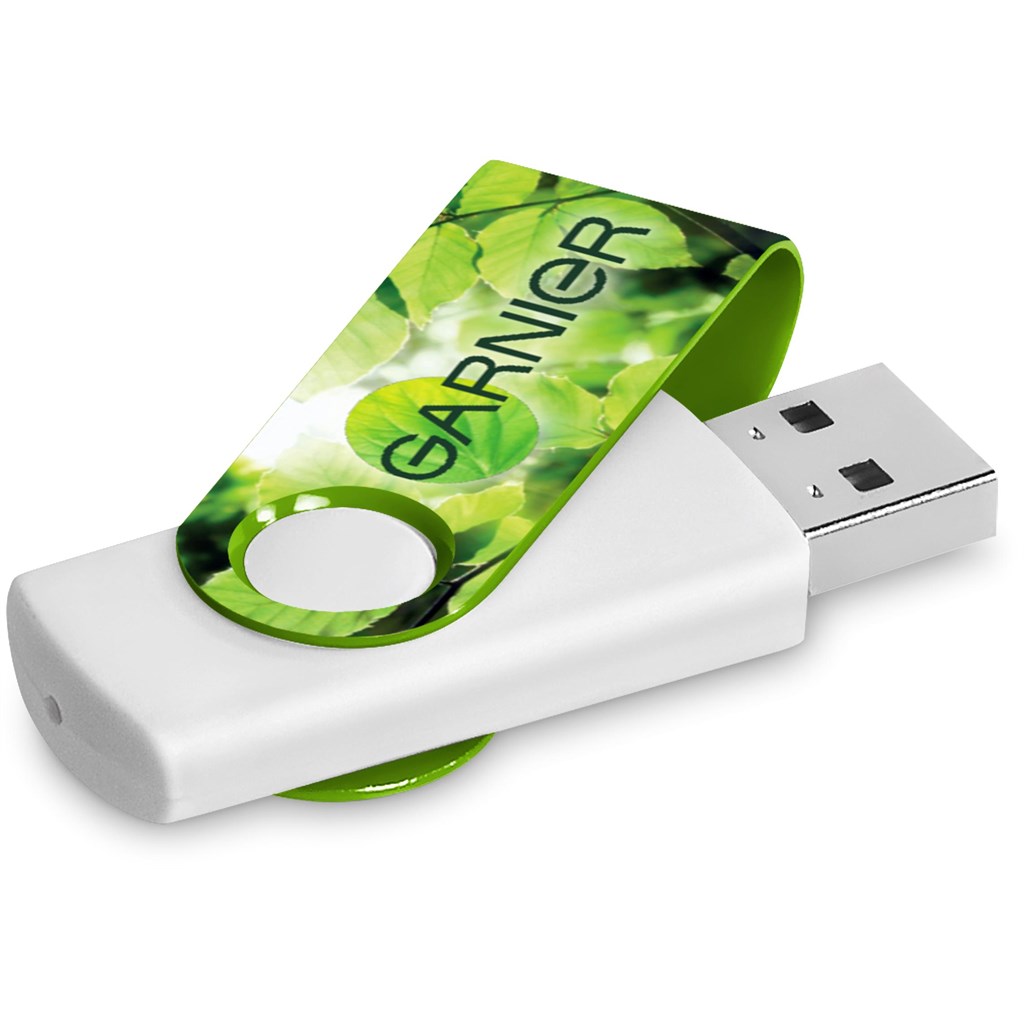Axis Gyro White Flash Drive - 8GB