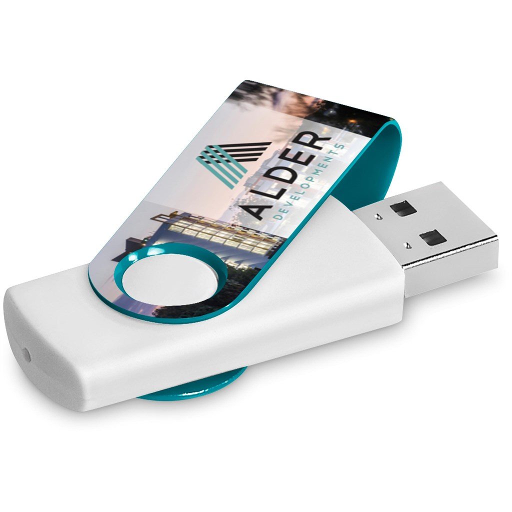 Axis Gyro White Flash Drive - 16GB