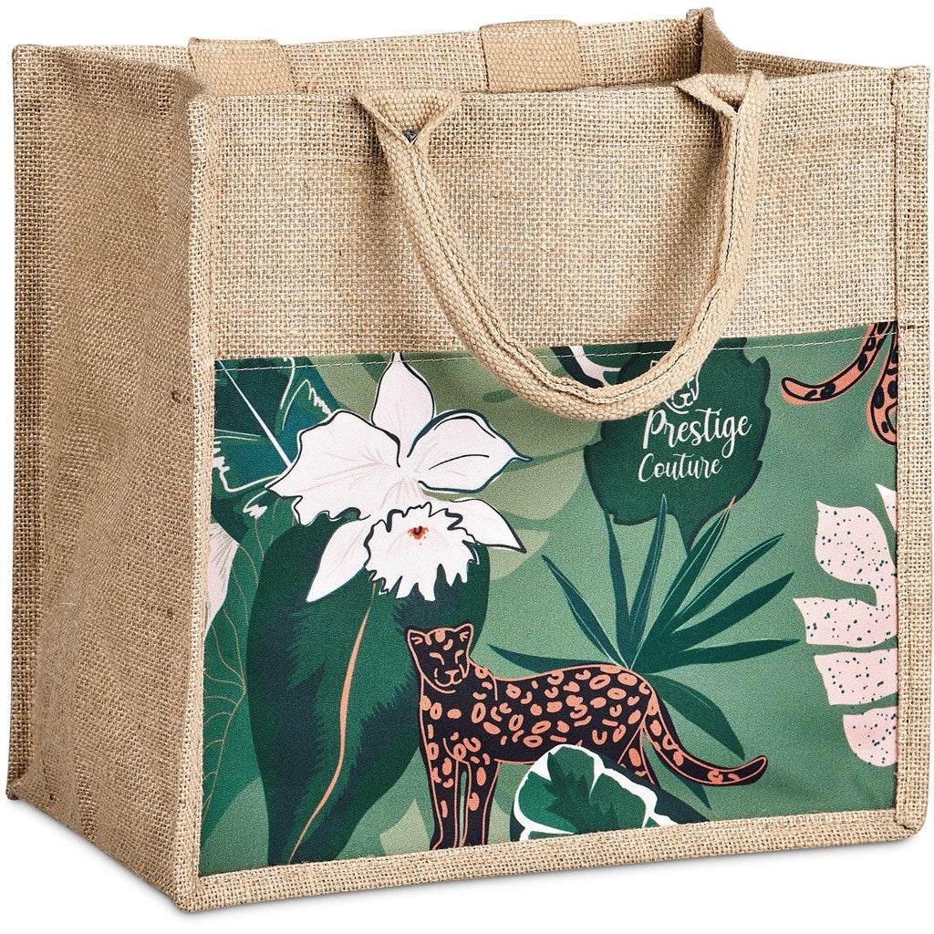 Nuri Sublimated Pocket Jute Tote