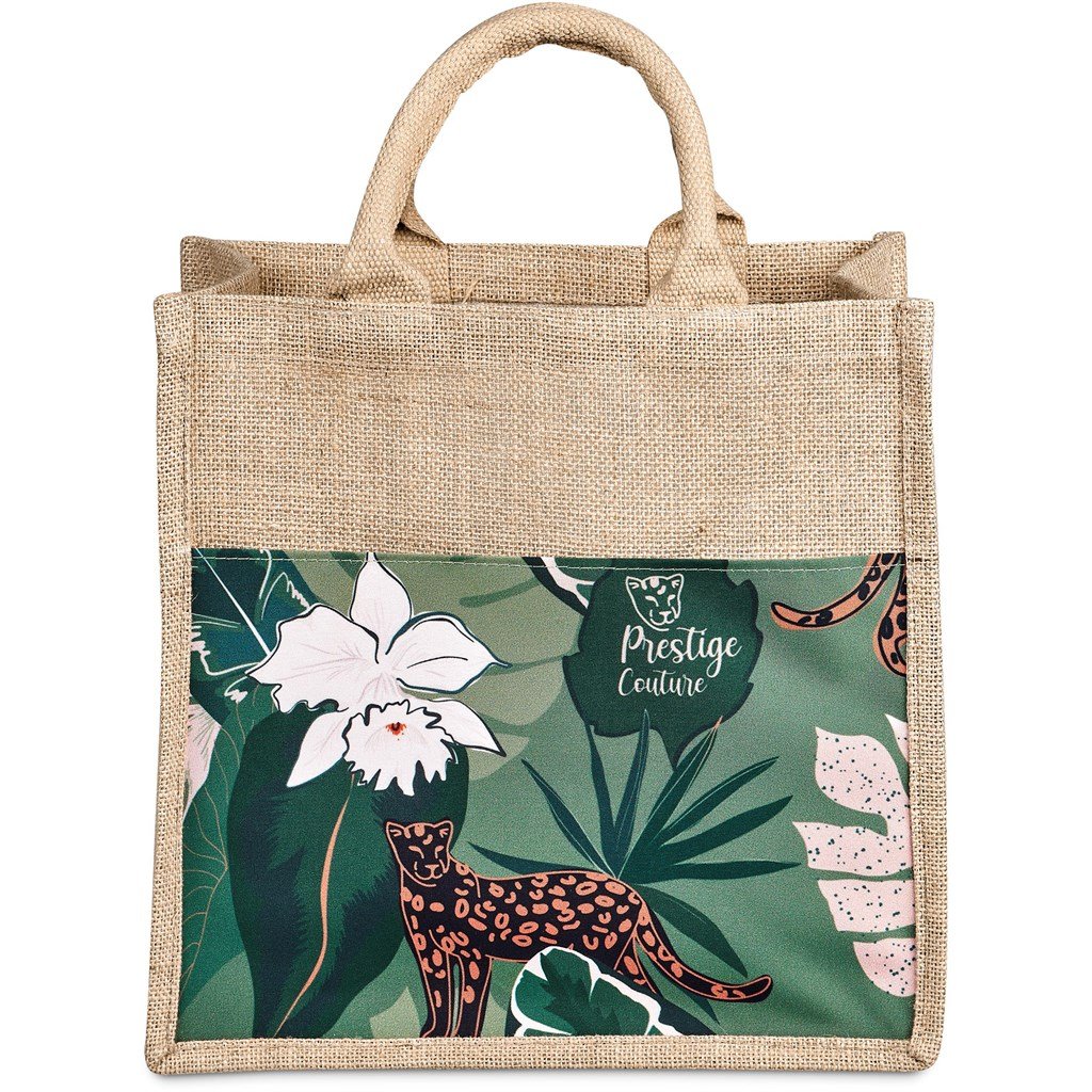 Nuri Sublimated Pocket Jute Tote