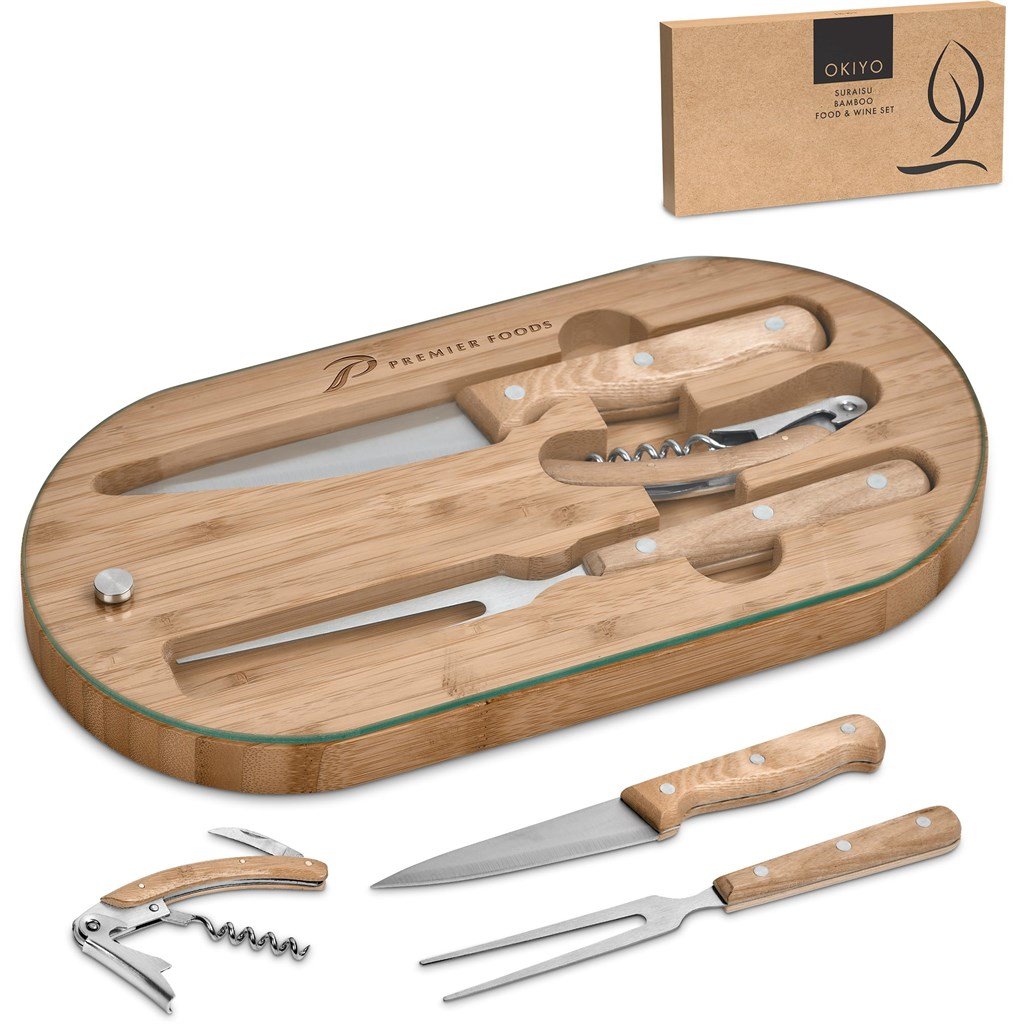 Suraisu Bamboo Food & Wine Set