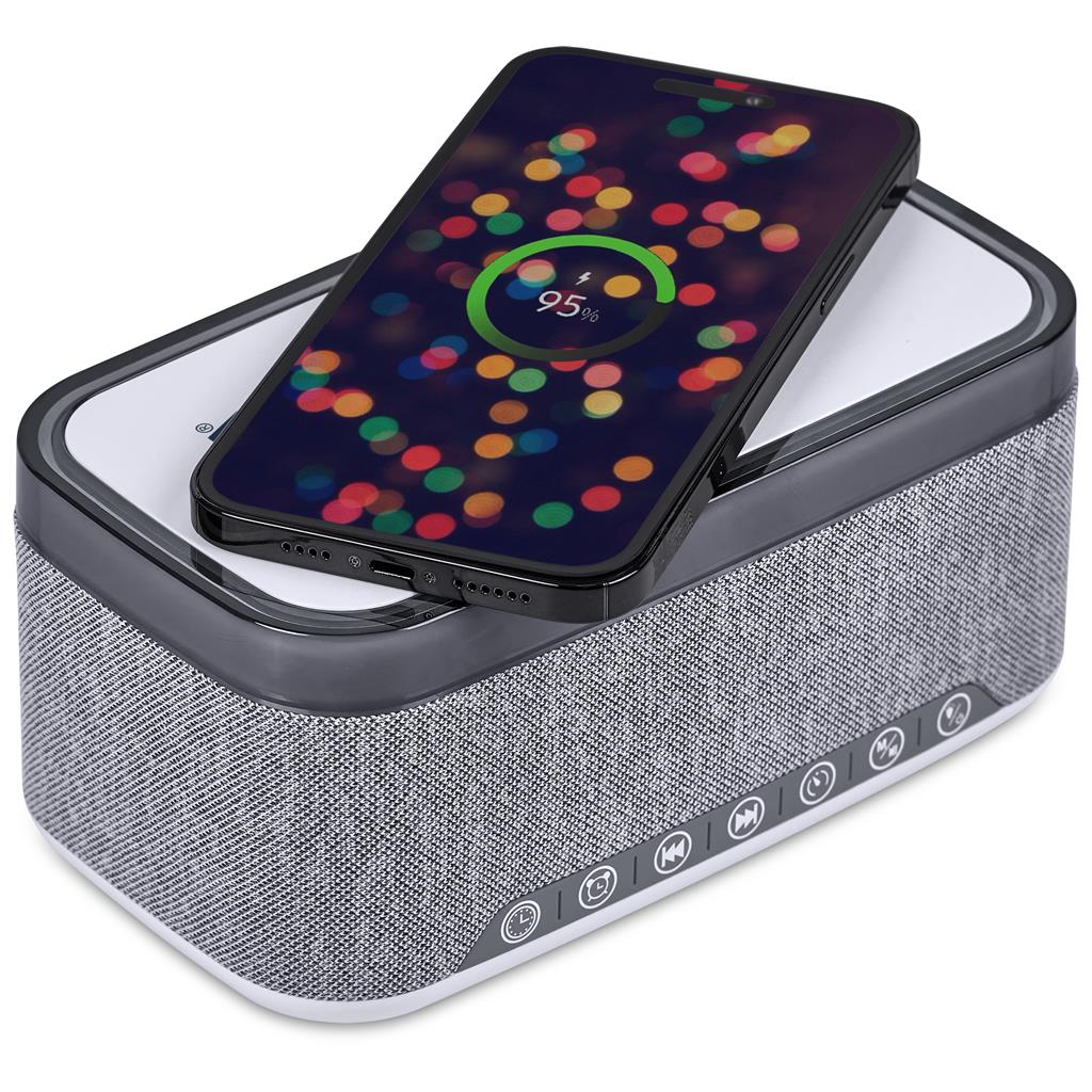 Cumberland 10W Bluetooth Speaker Wireless Charger & Clock