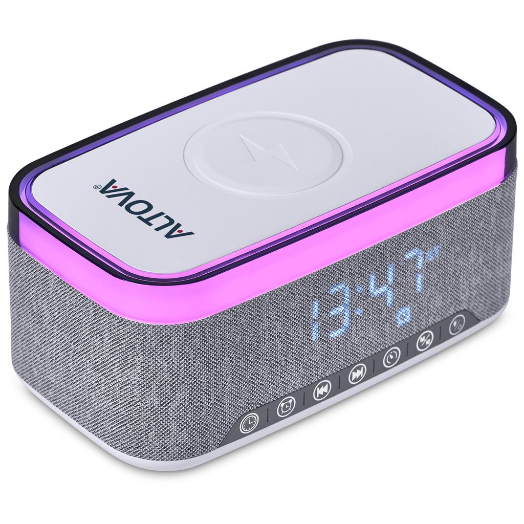Cumberland 10W Bluetooth Speaker Wireless Charger & Clock