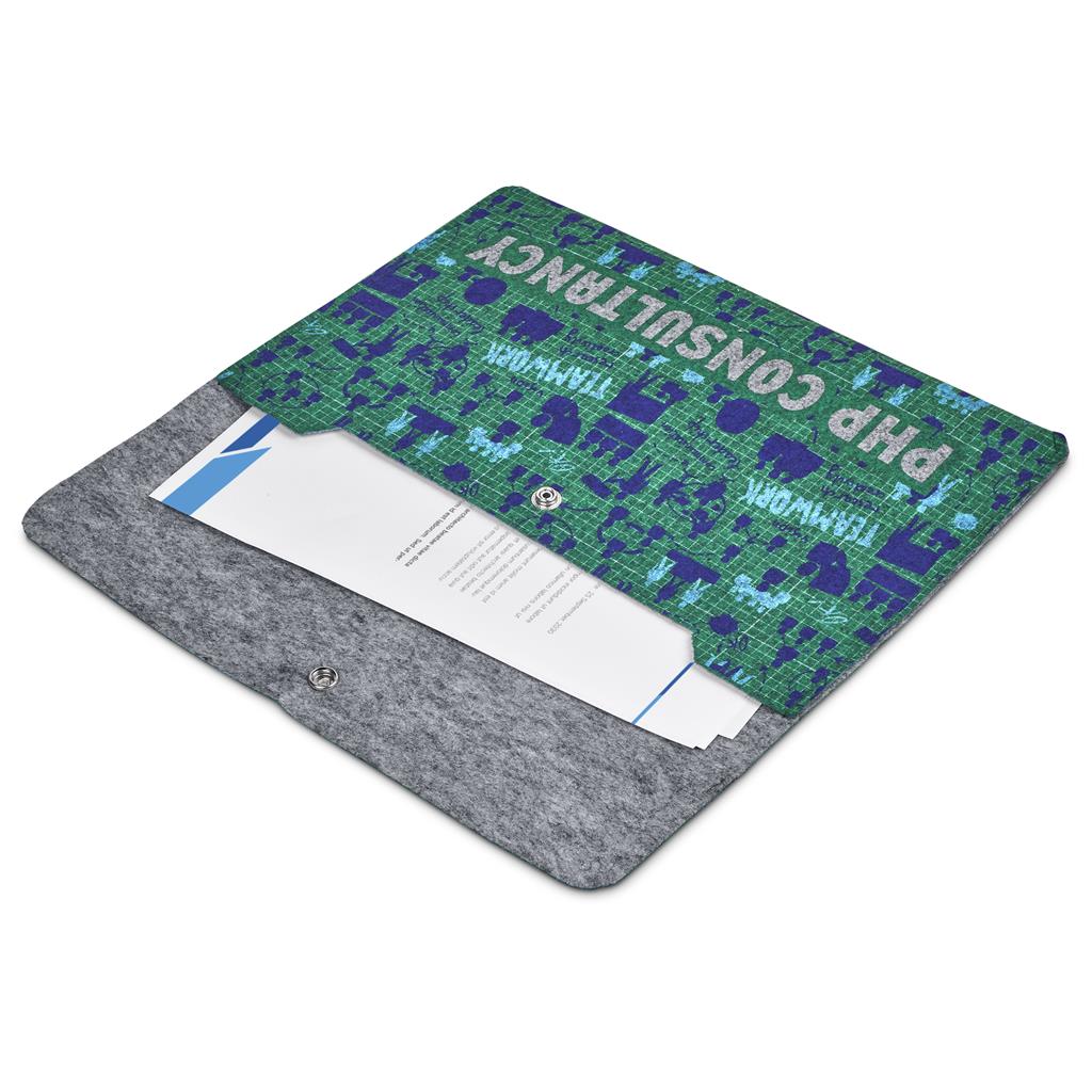 Pre-Production Sample Custom Revo RPET Felt Document Holder