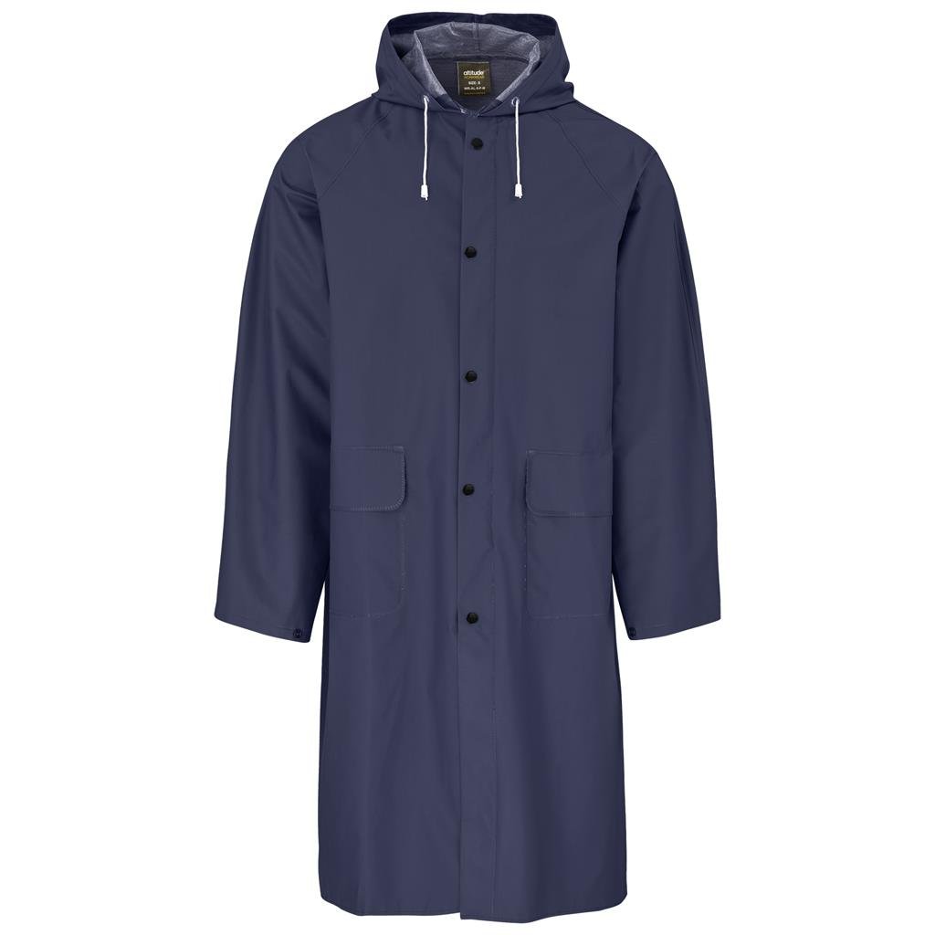 Light Duty Storm Rubberised Polyester/PVC Raincoat - Navy