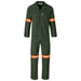 Acid Resistant Polycotton Conti Suit - Reflective Arm, Legs & Back - Orange Tape-32-Olive-OL