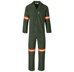 Acid Resistant Polycotton Conti Suit - Reflective Arm & Legs - Orange Tape-