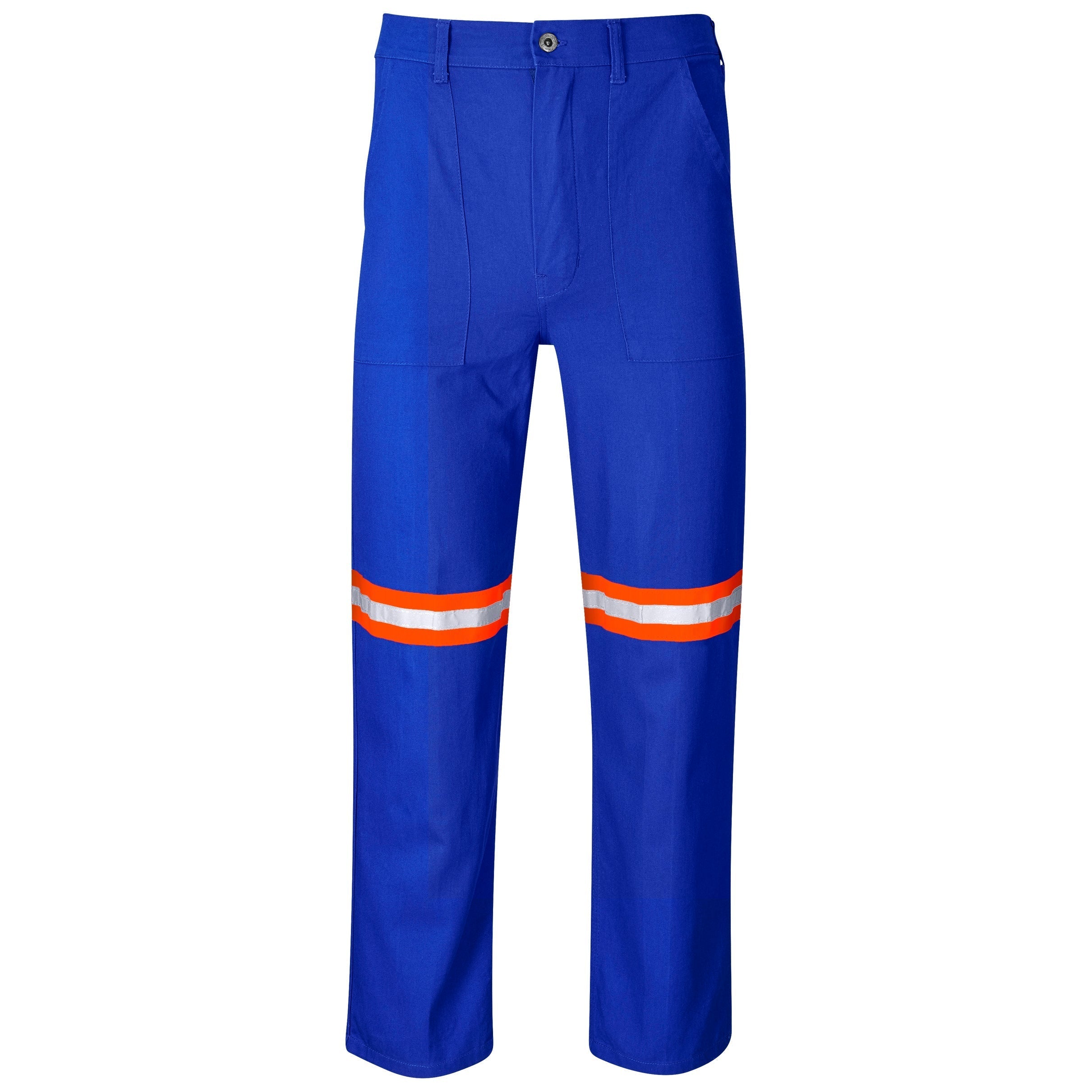 Artisan Premium 100% Cotton Pants - Reflective Legs - Orange Tape-28-Royal Blue-RB