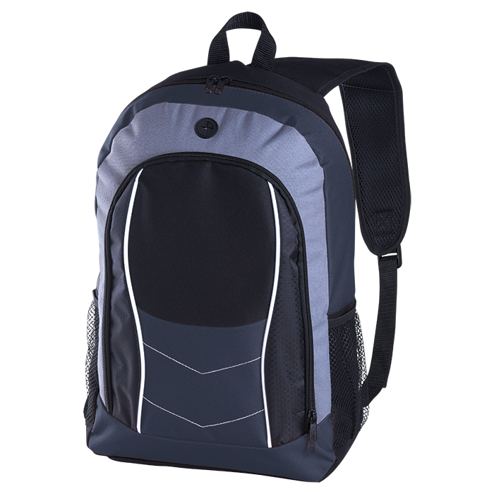 BB0163 - Arrow Design Backpack with Front Flap Navy / STD / 