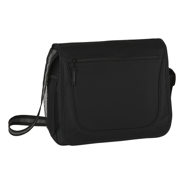 BB0166 - Messenger Bag with Coloured Stripe Strap Black / STD / Last Buy - Conference and Bags