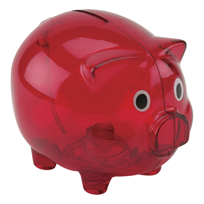 BD0012 - Plastic Piggy Bank Red / STD / Last Buy - Novelties