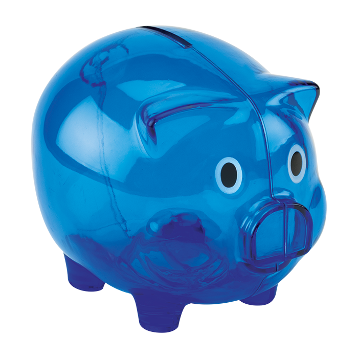 BD0012 - Plastic Piggy Bank Blue / STD / Last Buy - 