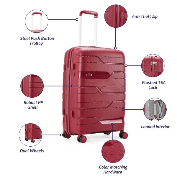 Bedford 55cm Cabin Spinner | Red-Suitcases