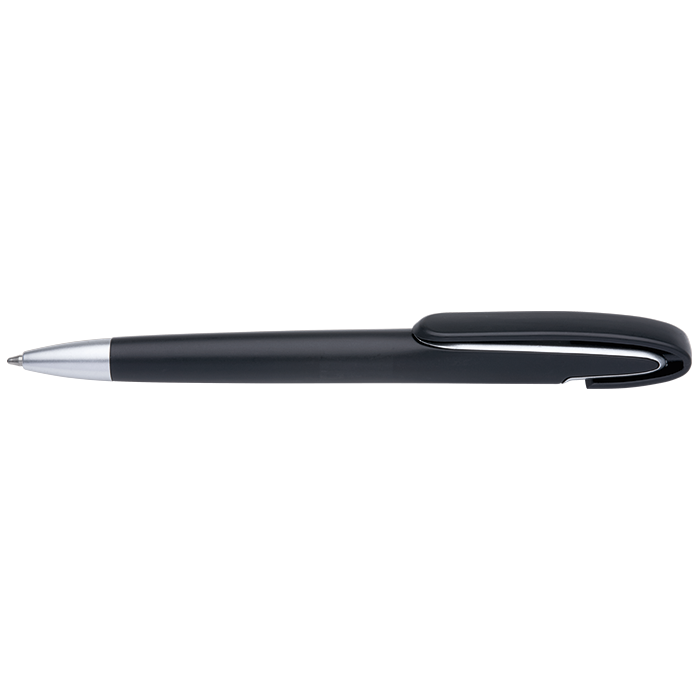 BP0077 - Rounded Clip Ballpoint Pen Black / STD / Regular - 