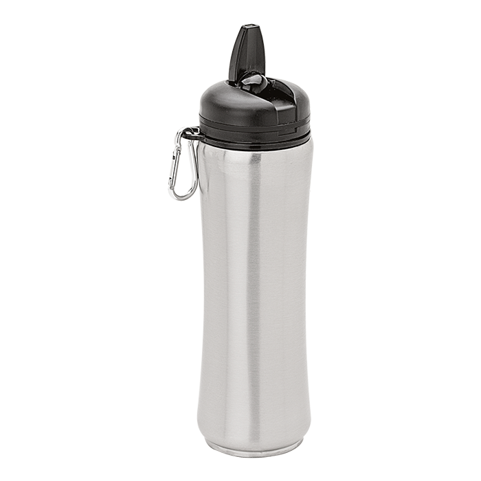 BW0010 - 750ml Stainless Steel Bottle With Carabiner Silver 