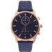 Rose gold clock watch with woven straps 