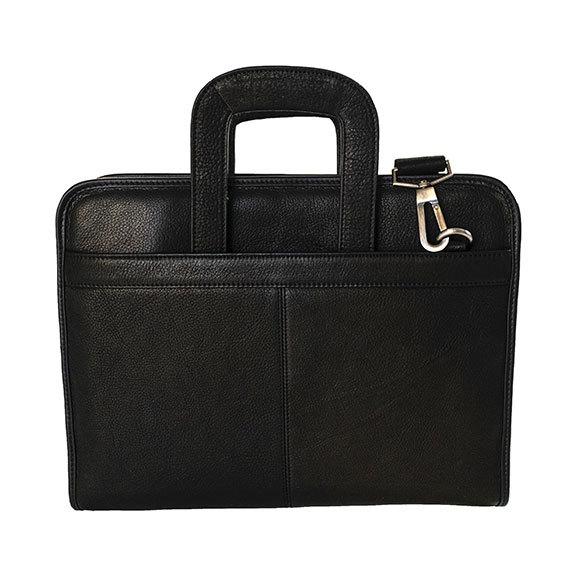 Colombia Leather Portfolio with Drop Handles | Black-