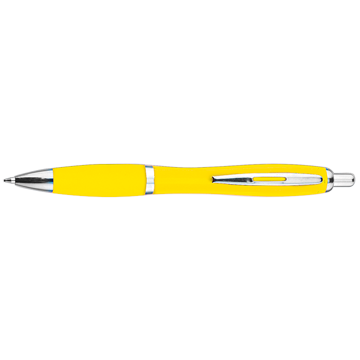 BP30151 - Curved Design Ballpoint Pen with Coloured Barrel 