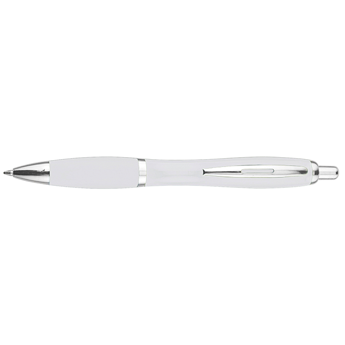 BP30151 - Curved Design Ballpoint Pen with Coloured Barrel 