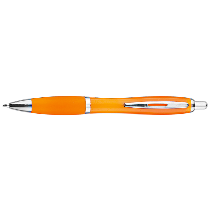 BP30151 - Curved Design Ballpoint Pen with Coloured Barrel - Writing Instruments