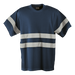 150g Poly Cotton Safety T-Shirt with tape Navy / SML / Regular - High Visibility