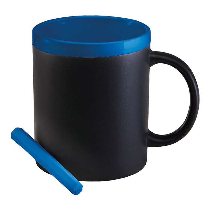 300ml Stoneware Chalk Board Mug Cobalt / STD / Regular - Drinkware