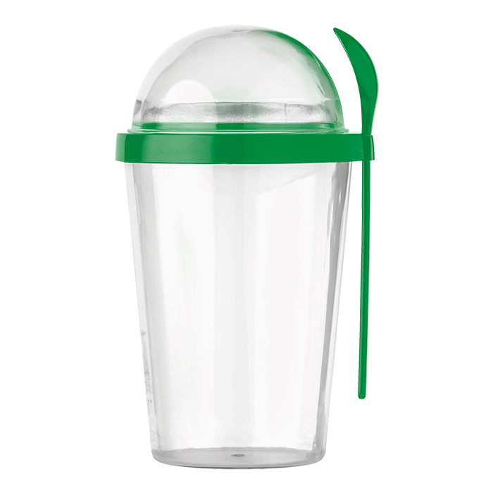 450ml Dual Compartment Breakfast Mug with Spoon Pale Green / STD / Last Buy - Drinkware