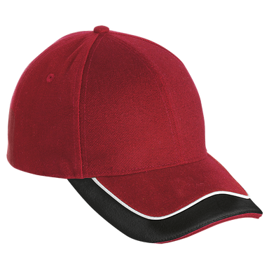 6 Panel Cruise Cap Red/Black/White / STD / Last Buy - Caps