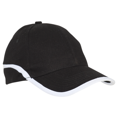 6 Panel Insert Binding Cap Black/White / STD / Last Buy - Caps