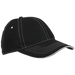 6 Panel Microfibre Stitch Cap Black/White / STD / Last Buy - Caps