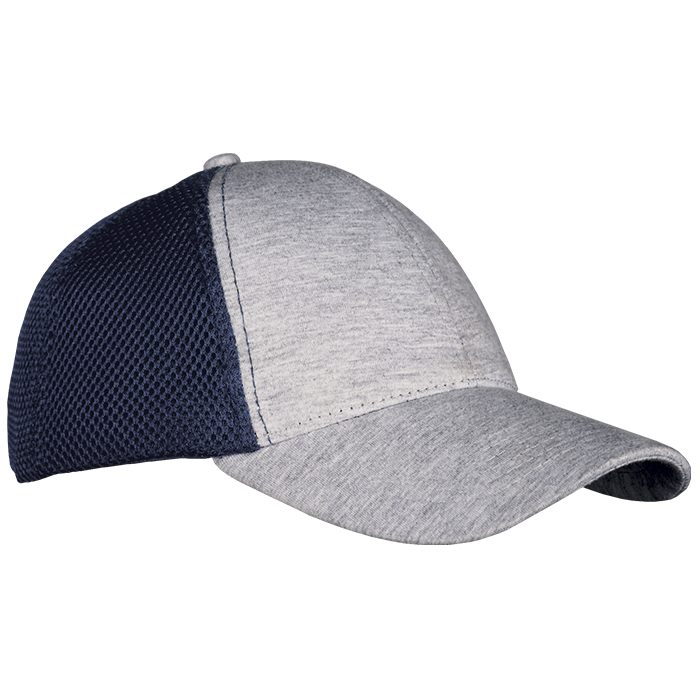 6 Panel Republic Cap Grey Melange/Navy / STD / Regular - Caps