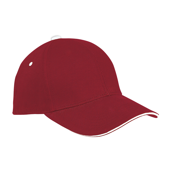 6 Panel Single Jersey Cap Red/White / STD / Last Buy - Caps