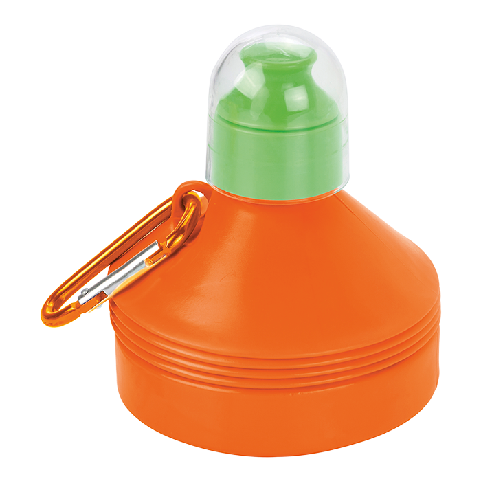 600ml Collapsible Water Bottle with Carabiner Clip Orange / STD / Last Buy - Drinkware