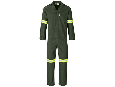 Acid Resistant Polycotton Conti Suit - Reflective Arm & Legs - Yellow Tape-