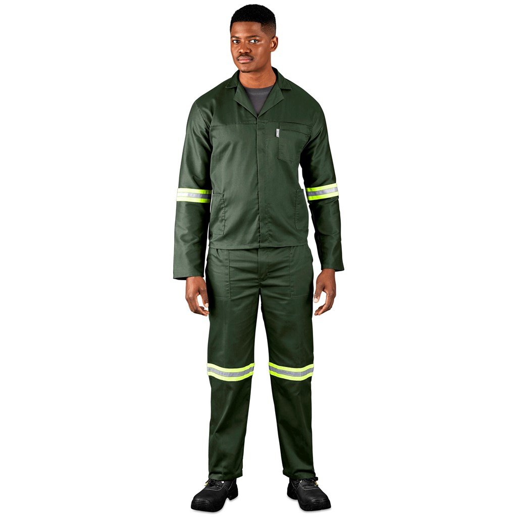 Acid Resistant Polycotton Conti Suit - Reflective Arm Legs & Back - Yellow Tape